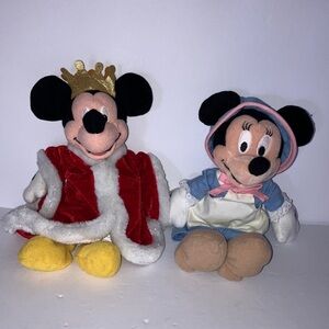 Disney Mickey King and Pioneer‎ Minnie Plush Set 10”